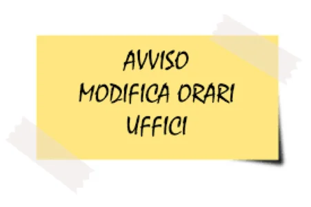 Comunicazione variazione orari ufficio