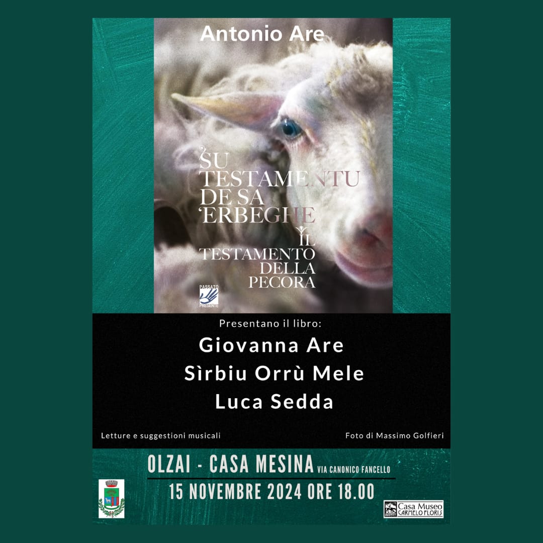 PRESENTAZIONE DEL LIBRO “Su testamentu de sa ‘erbeghe” di Antonio Are - 15/11/2024 ore 18