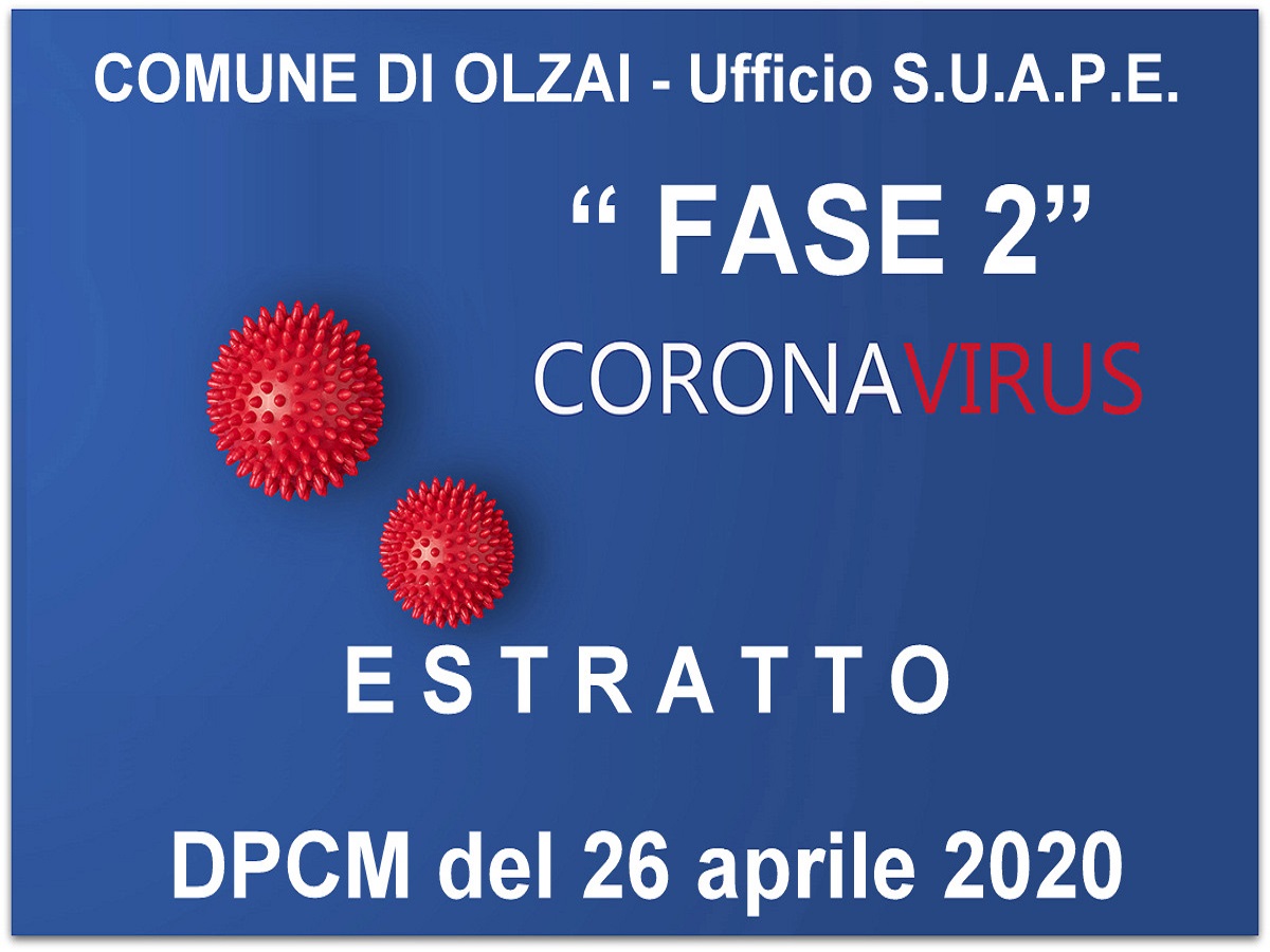 SINTESI DEL DECRETO PRESIDENZA CONSIGLIO MINISTRI del 26 aprile 2020